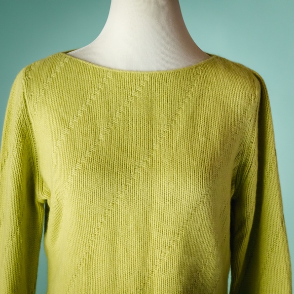Ann Taylor M Green Cashmere Boat Neck Sweater - Picture 2 of 5